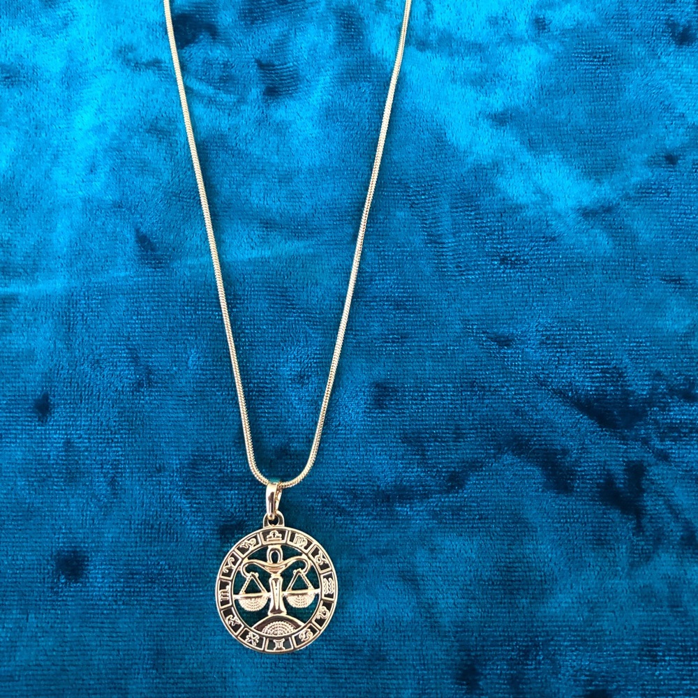 Gold Horoscope Libra Pendant Necklace
